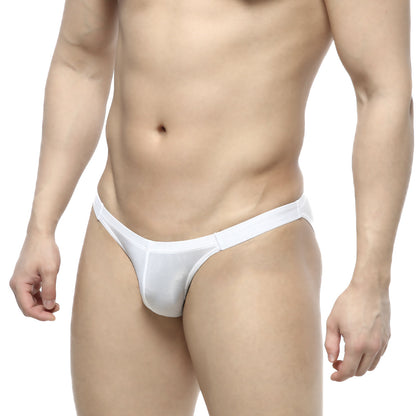 White sheer mesh thong with narrow waistband from metromalewear slim bikini collection 3604-01