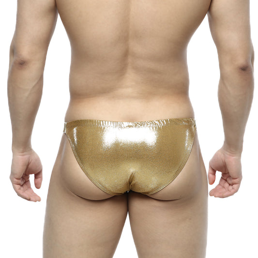 Shiny gold metallic metallic briefs from metromalewear slim bikini lujos 3604-21 collection