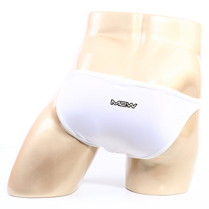White mew brand briefs metro malewear verano bikini crystal 3606-01 displayed on a mannequin front view
