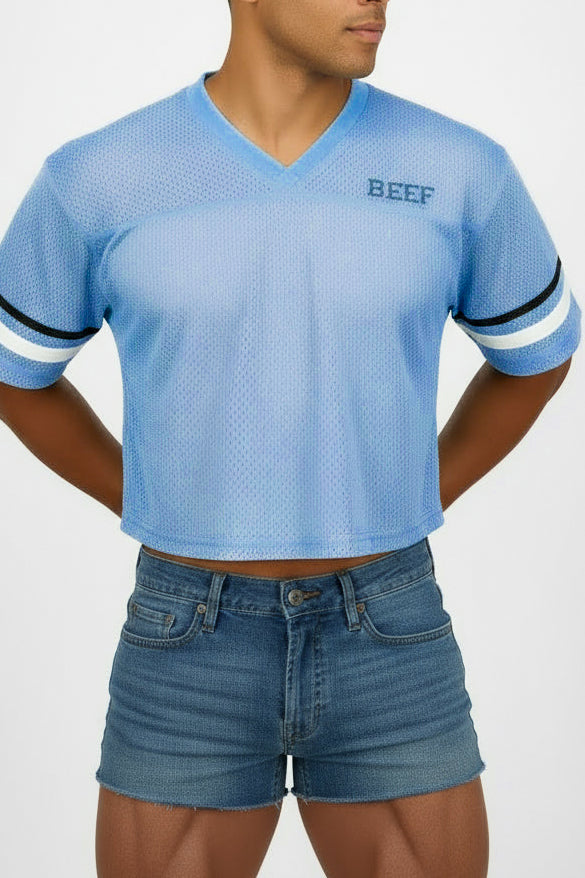 JJ Malibu Men's JJ Varsity V-Neck Jersey - Sky Blue