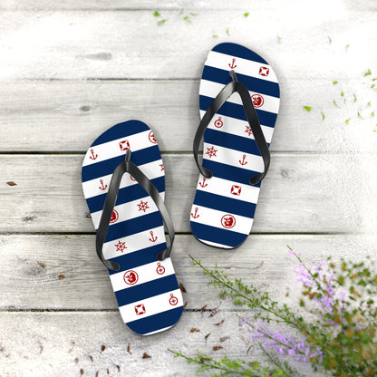 Maris Equi Men's Nautical Print Flip-Flops