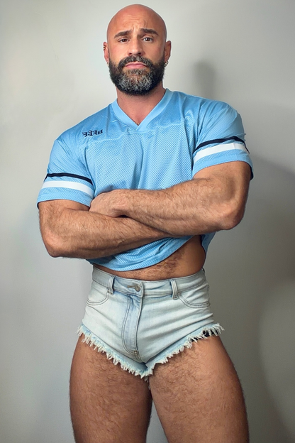 JJ Malibu Men's JJ Varsity V-Neck Jersey - Sky Blue