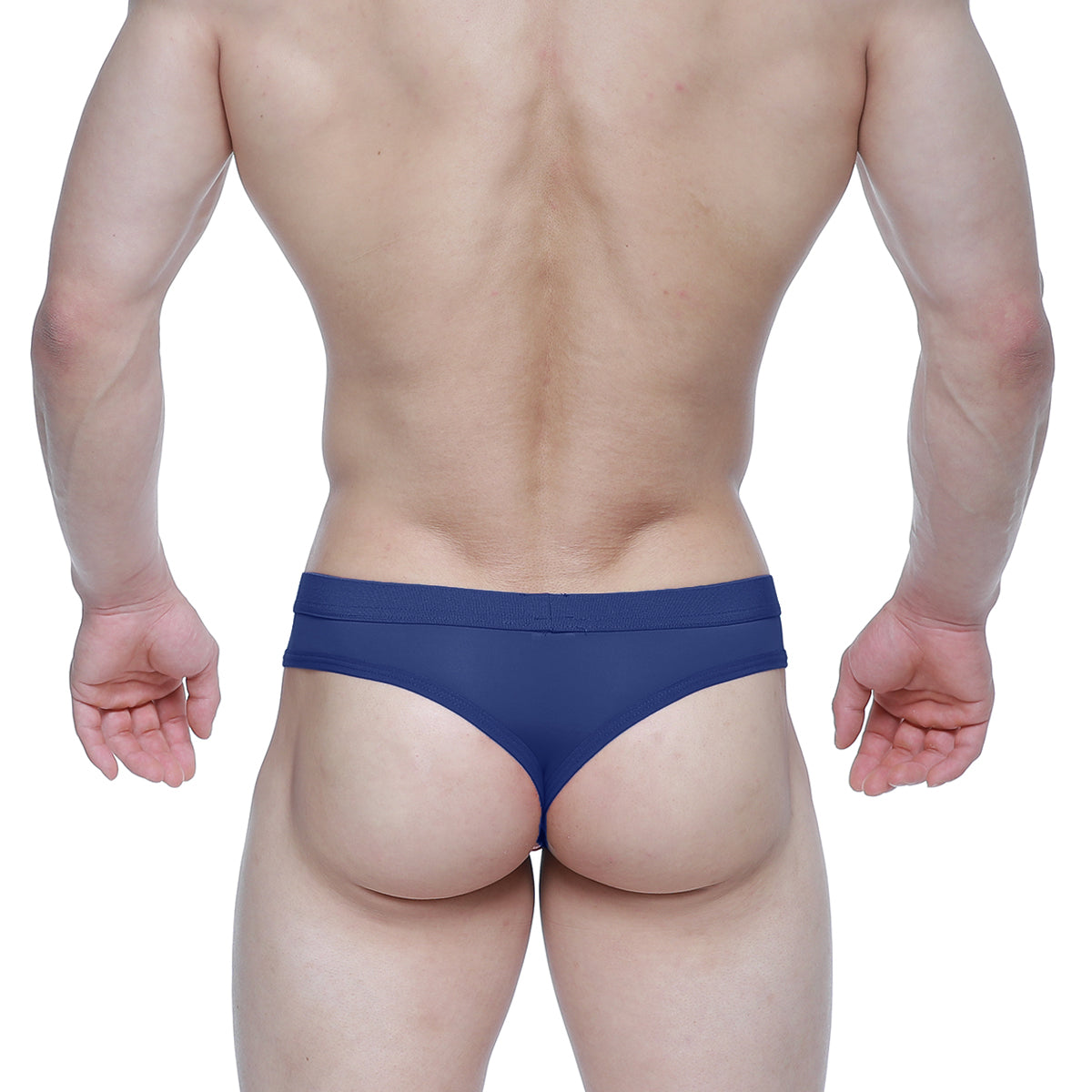 Metro male wear eterna thong dark blue briefs with smooth form fitting fabric and a narrow waistband