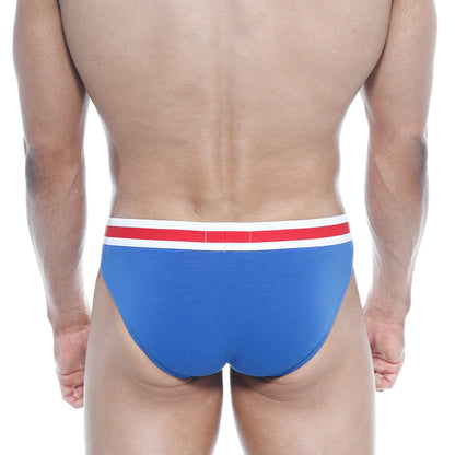 MetroMaleWear Spartacus brief royal 3804-18 blue briefs with red and white striped waistband for comfortable wear