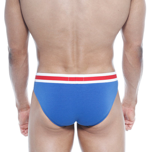 MetroMaleWear Spartacus brief royal 3804-18 blue briefs with red and white striped waistband for comfortable wear