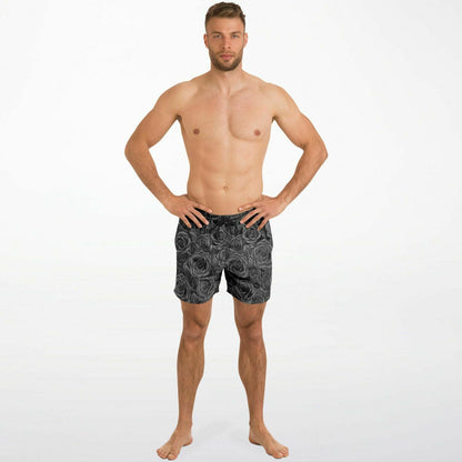 Maris Equi Black Rose Goth Emo Men's Swim Shorts