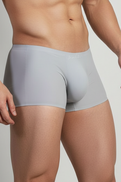 JJ Malibu Men's Come-Over Silky Seamless Boxer Briefs - Fog Grey