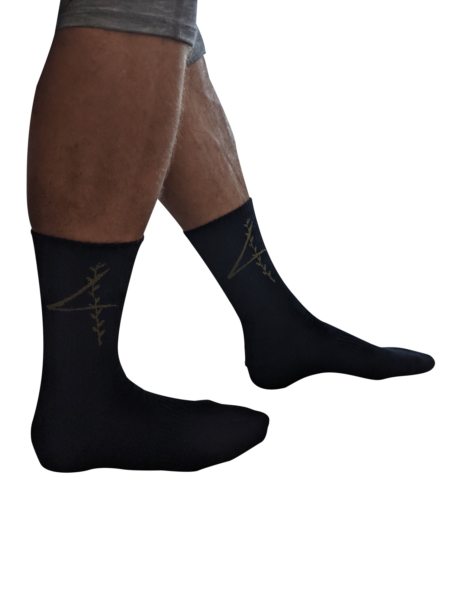 4 rth black sport socks black crew socks with subtle olive green stitched design for athletic wear
