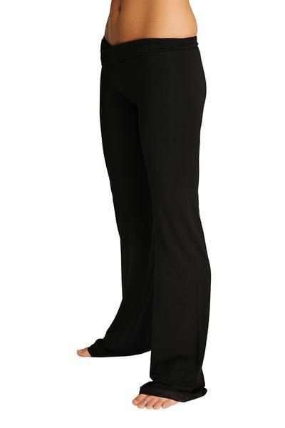 4-rth women’s classic black stretchy yoga pants with elastic waistband and ankle-length legs for comfort