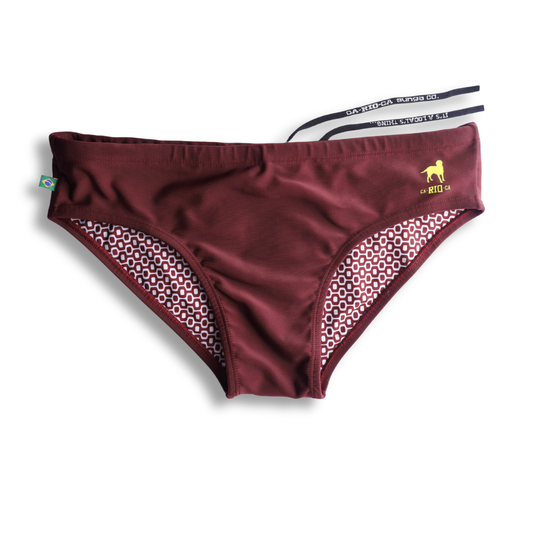 CA-RIO-CA Barolo burgundy solids  Men's Swimming Sunga - Beachwear for Men