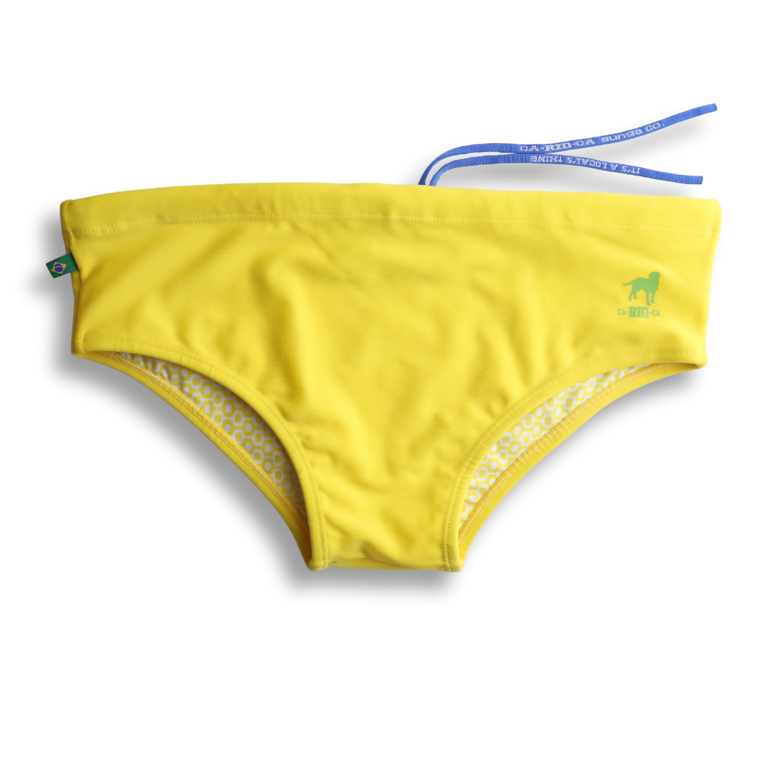 CA-RIO-CA Lemonade Yellow solid Men's Swimming Sunga - Beachwear for Men