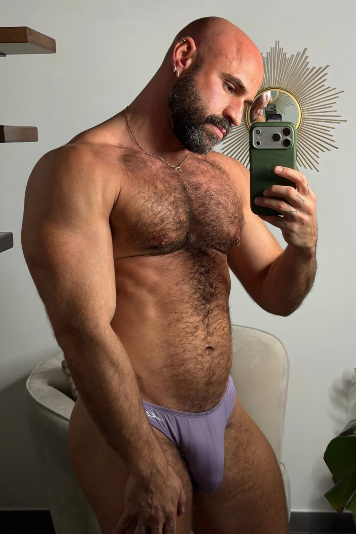 JJ Malibu Men's Premium Modal Scrunch-Back Thong - Dusty Lavendar