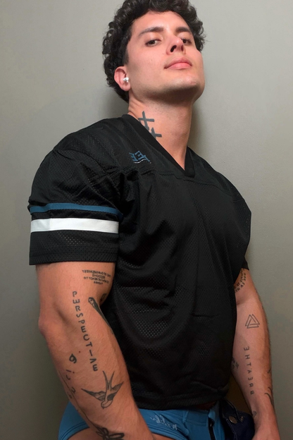 JJ Malibu Men's JJ Varsity V-Neck Jersey - Black
