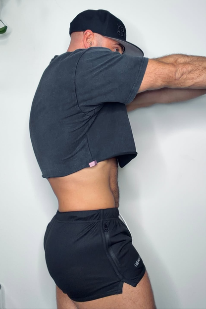 JJ Malibu Men's For-the-Night 2" Gym Short Shorts with Drawstring - Obsidian Black