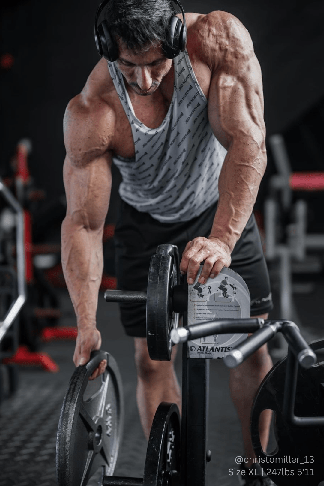 Jed North Men's Graphic Muscle Stringer - Gray JN Logo