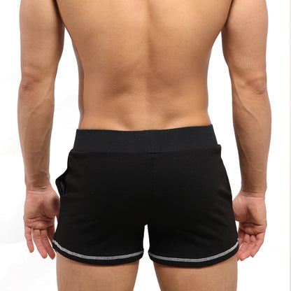 MetroMaleWear Boston athletic short black with snug elastic waistband and silver trim for sporty comfort and style