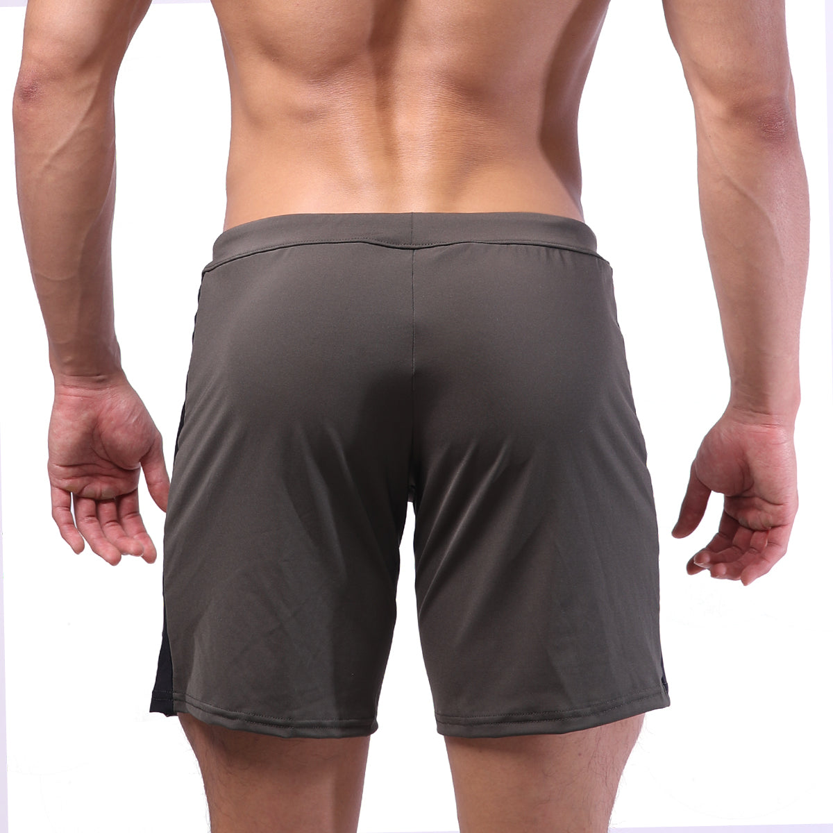 MetroMalewear trainer short khaki 4713-26 dark gray athletic shorts with sleek form-fitting design and subtle side seams