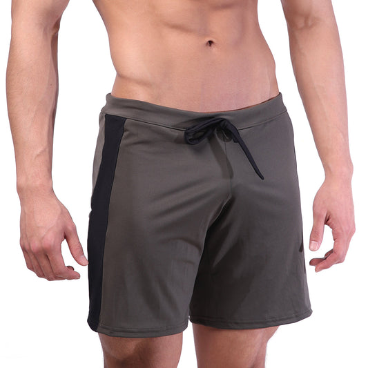 Dark gray metro malewear trainer shorts khaki 4713-26 with black side panels and matching drawstring waistband