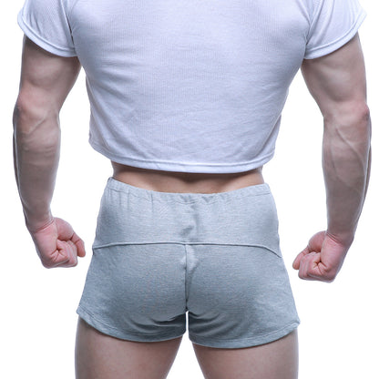 MetroMaleWear FIT shorts gray 4714-10 light gray athletic shorts with ribbed waistband and subtle seam detailing