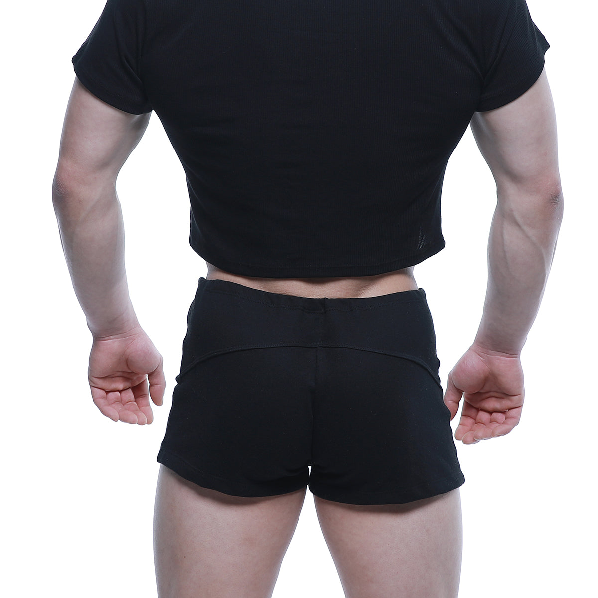 MetroMaleWear FIT shorts black 4714-20 high-waisted athletic shorts with subtle seam detailing for active wear