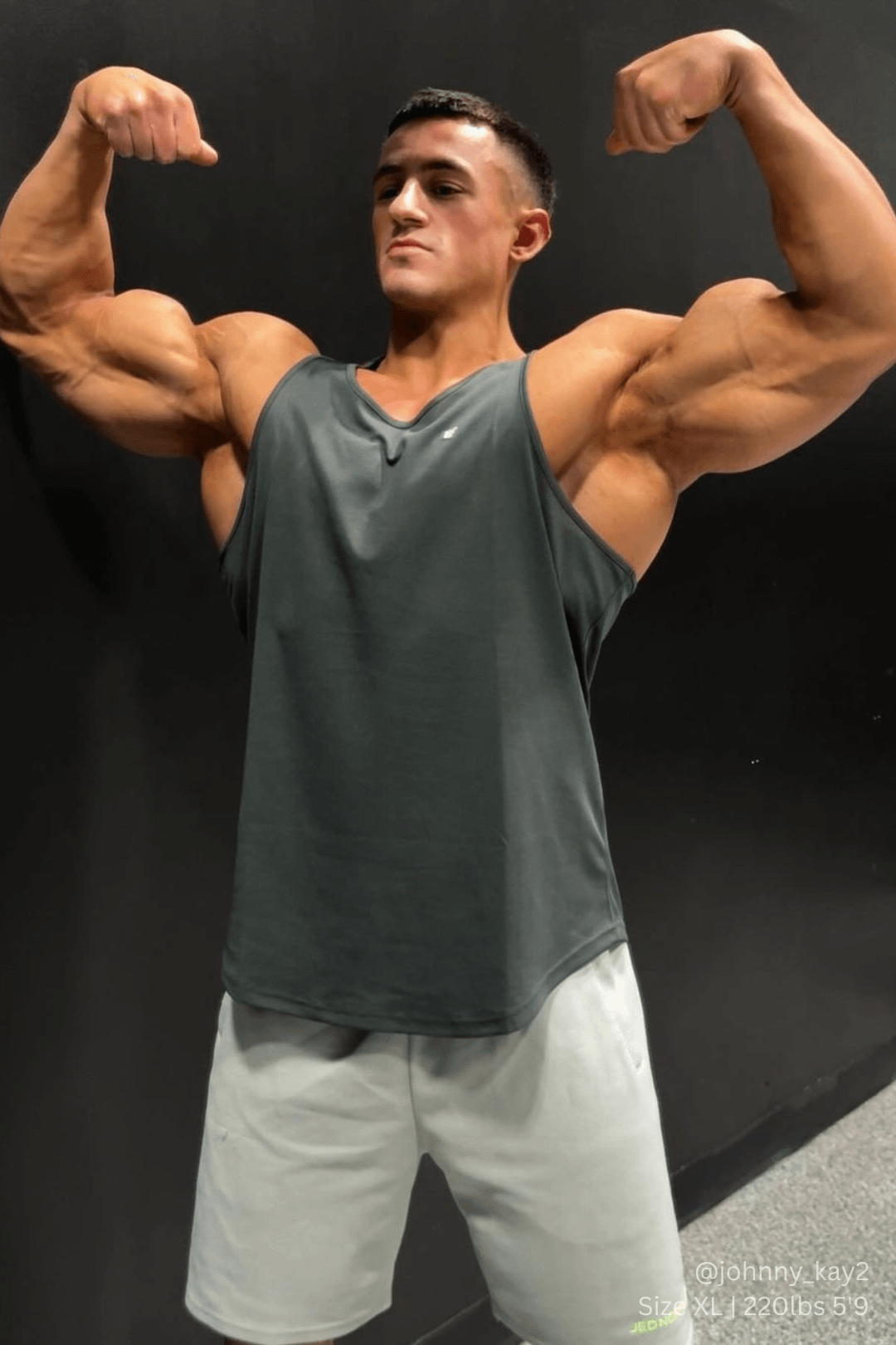 Jed North Men's Fast-Dry Bodybuilding Workout Stringer - Charcoal
