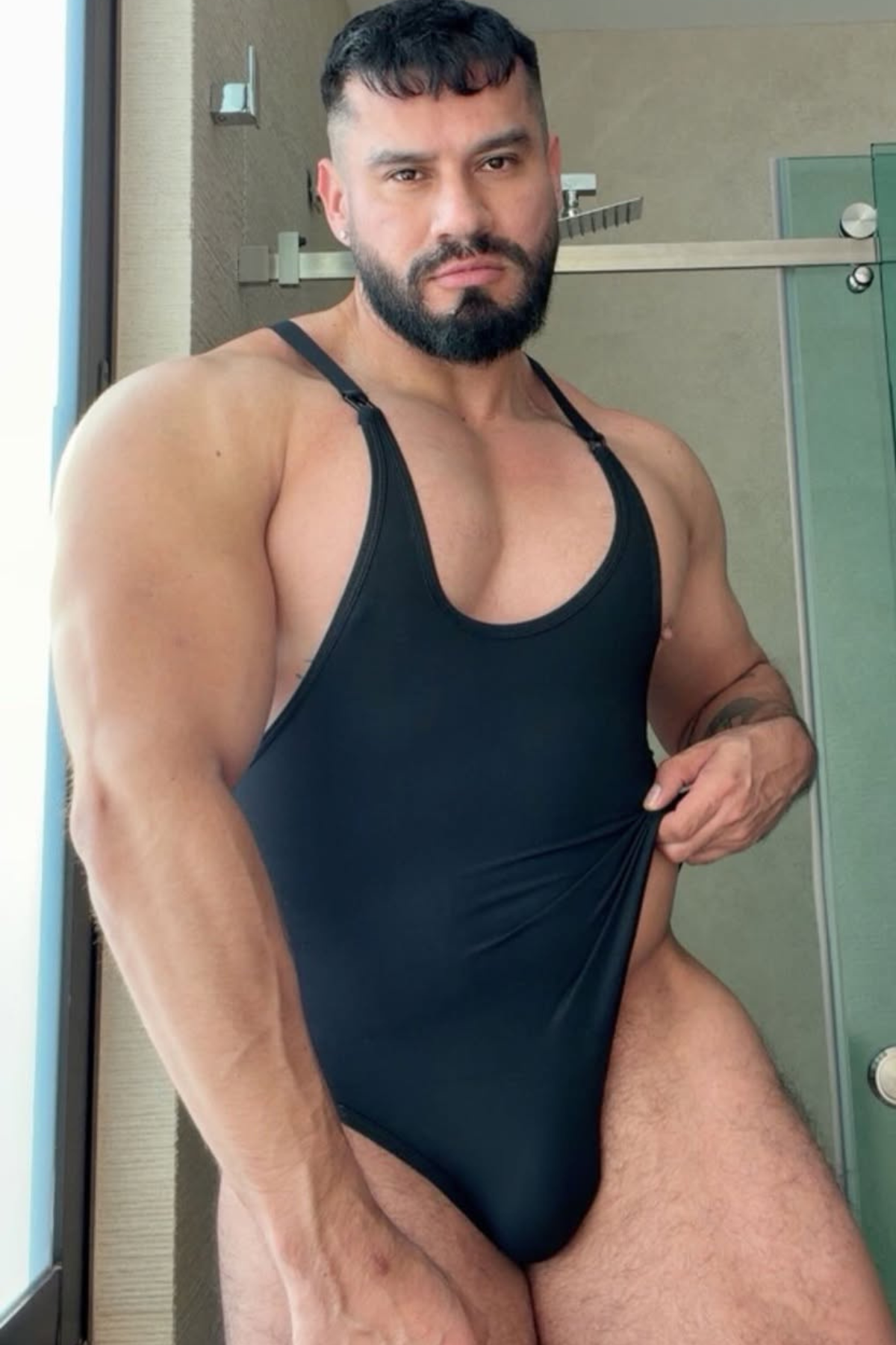 JJ Malibu Men's Wrestle Me Bodysuit - Midnight