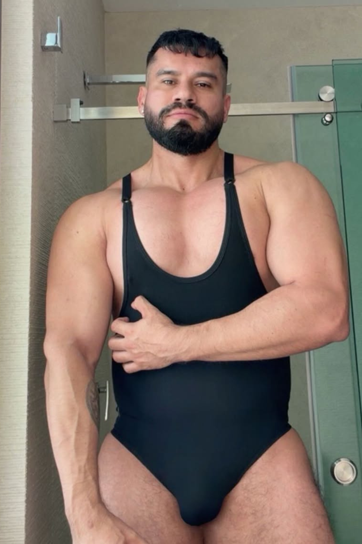 JJ Malibu Men's Wrestle Me Bodysuit - Midnight