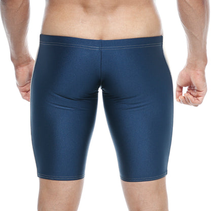 MetroMaleWear New Jammer swim boxer navy in dark blue with form-fitting design and subtle white stitching along seams