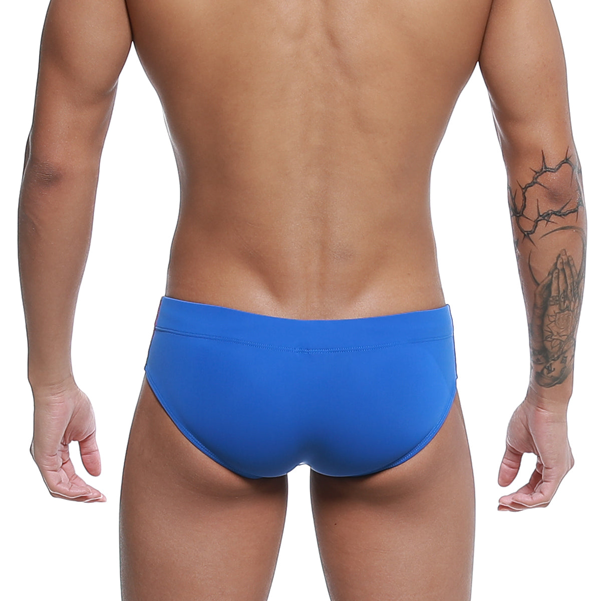 MetroMaleWear rainbow swim brief royal 4914-07 bright blue form-fitting trunks with smooth stretchy fabric front view