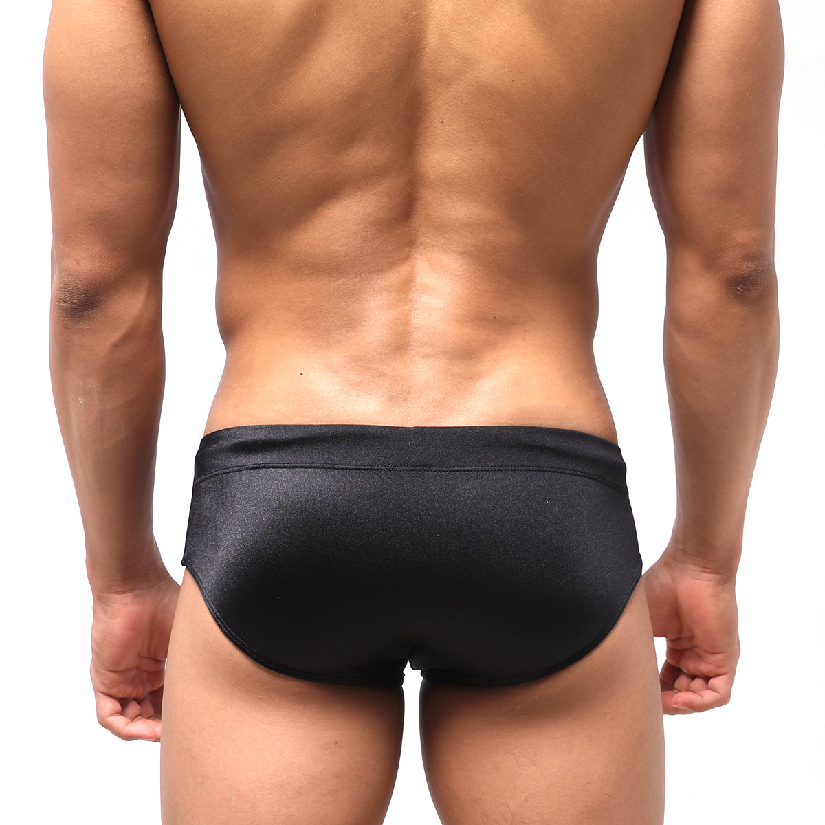 MetroMaleWear classic swim brief black 4914-22 features sleek smooth form-fitting fabric in black color