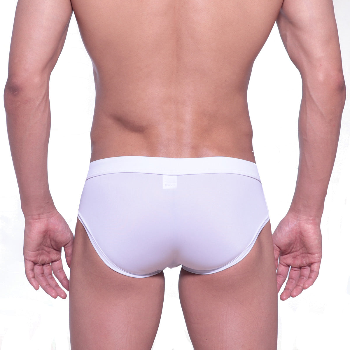 White metro malewear chess swim brief 4916-06 with smooth form-fitting design and snug elastic waistband