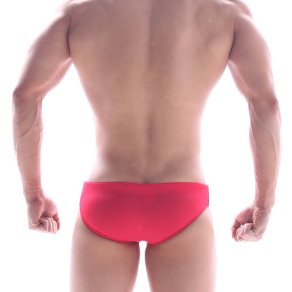 MetroMaleWear Scottish swim brief in bright red with form-fitting design ideal for swimming and beachwear