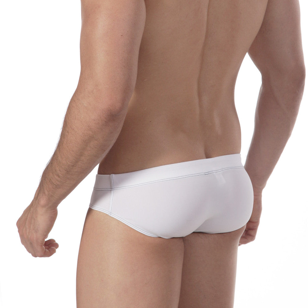 MetroMaleWear golden white swim brief 4917-01 with sleek form-fitting white briefs and subtle waistband stitching
