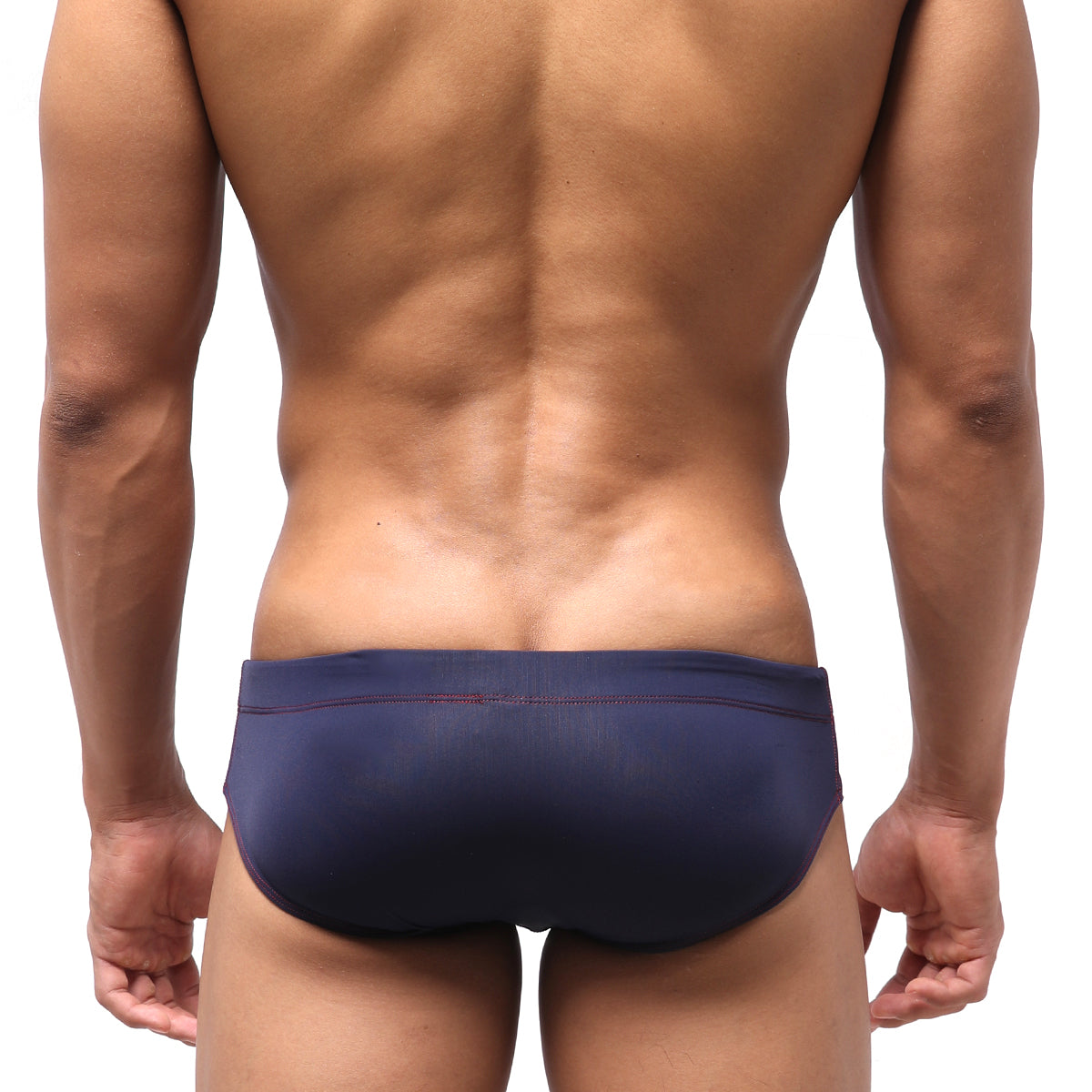 Navy blue metroMalewear harbour swim bikini 4917-29 swim trunks with subtle textured finish and matching waistband stitching