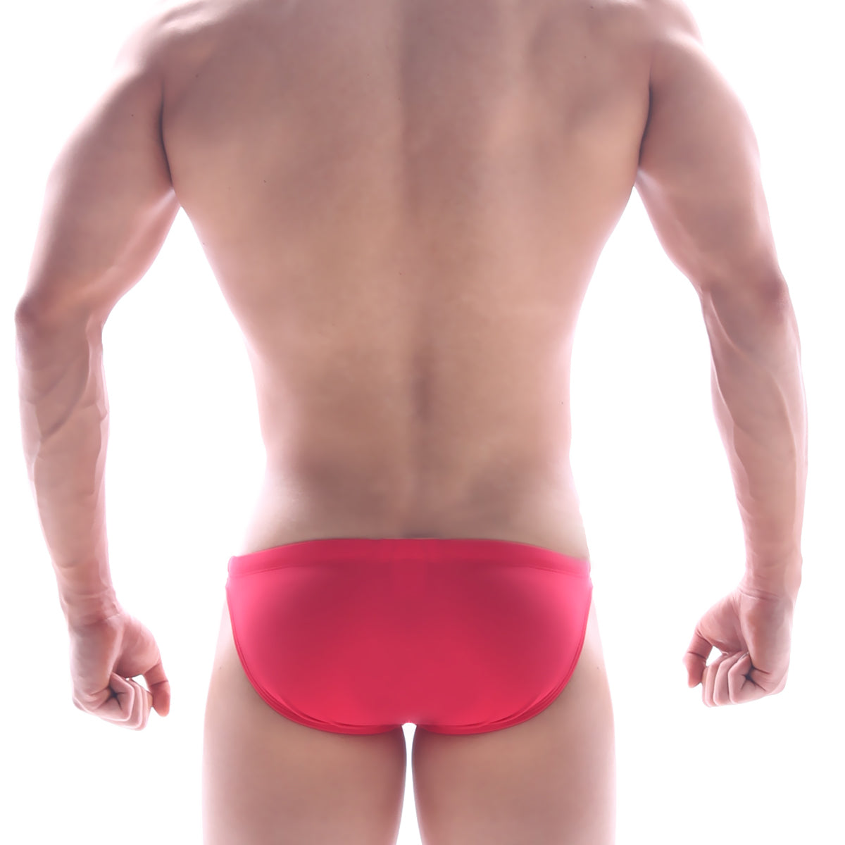 MetroMaleWear classic swim bikini red 4937-12 bright red form-fitting swim trunks for men