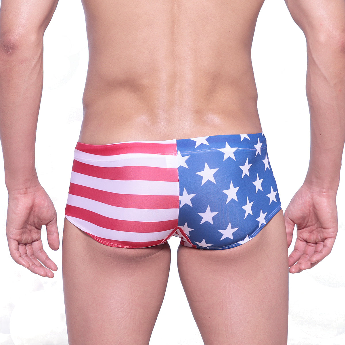 MetroMaleWear USA swim trunk 4938-90 featuring American flag-themed red white and blue swimwear for men