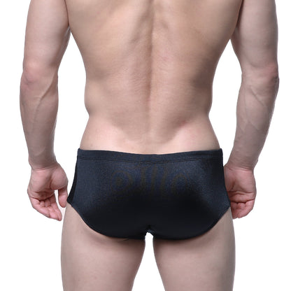 MetroMaleWear Charile swim brief in onyx black with form-fitting design and subtle textured finish ideal for swimming