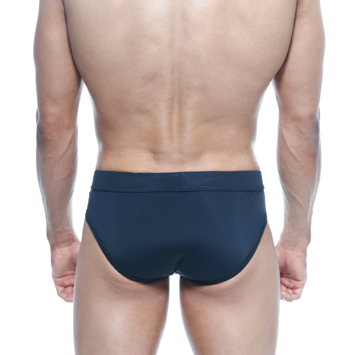 Dark navy blue metroMalewear swim brief negro 4953-20 with smooth form-fitting fabric and wide elastic waistband