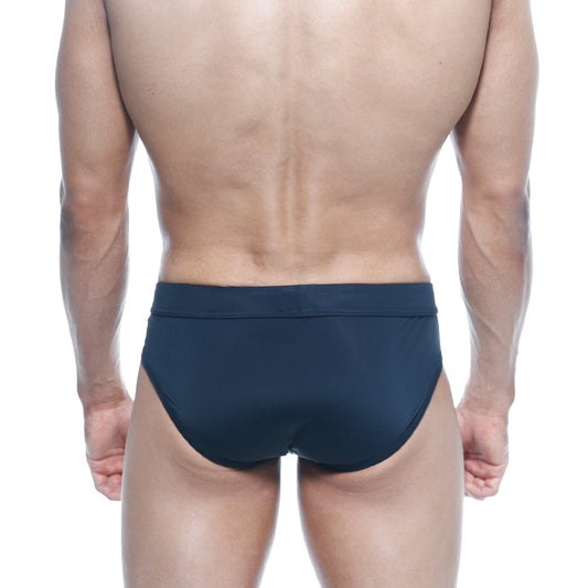 Dark navy blue metroMalewear swim brief negro 4953-20 with smooth form-fitting fabric and wide elastic waistband