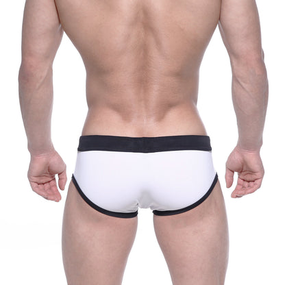 White briefs with black trim metro male wear france flag swim briefs 4960-42 offering comfortable swimwear fit