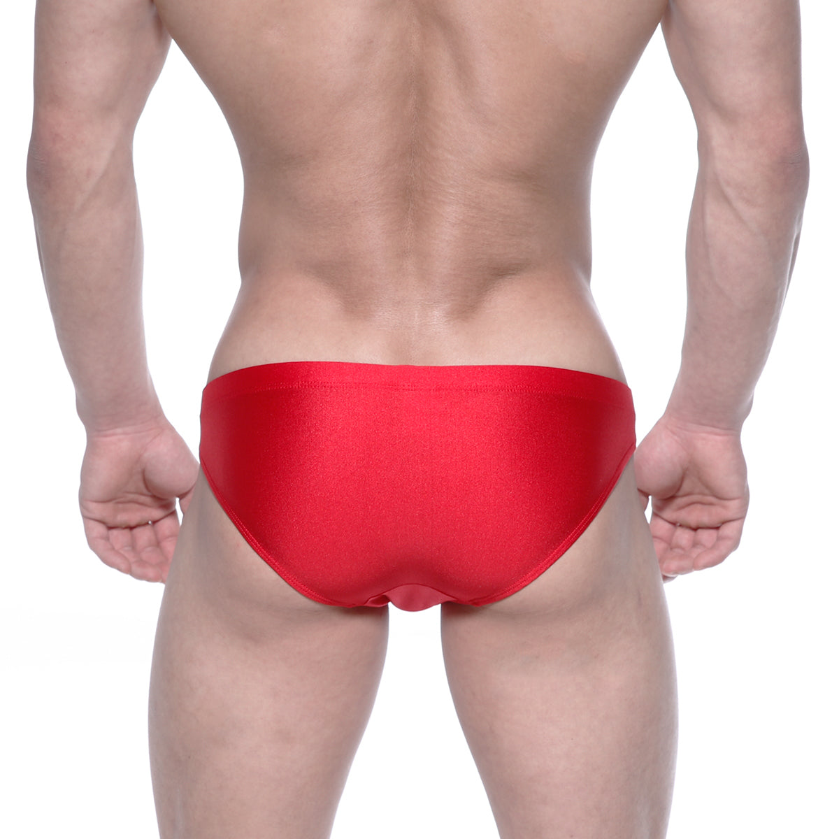 MetroMaleWear Ultimo bikini red 4963-12 vibrant red sleek satin swim trunks ideal for stylish beachwear