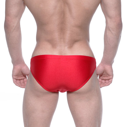 MetroMaleWear Ultimo bikini red 4963-12 vibrant red sleek satin swim trunks ideal for stylish beachwear