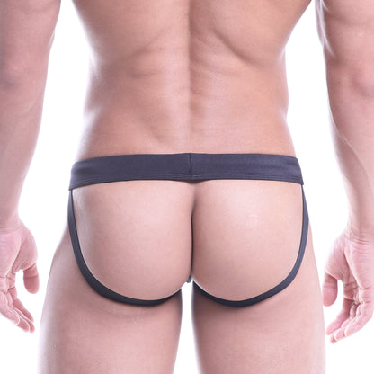 MetroMaleWear classic swim jock strap black 4971-20 with black form-fitting briefs narrow waistband and leg openings