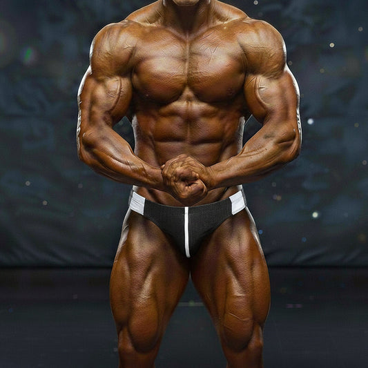 Black and white athletic briefs by metromalewear with sleek minimalist design for competition wear