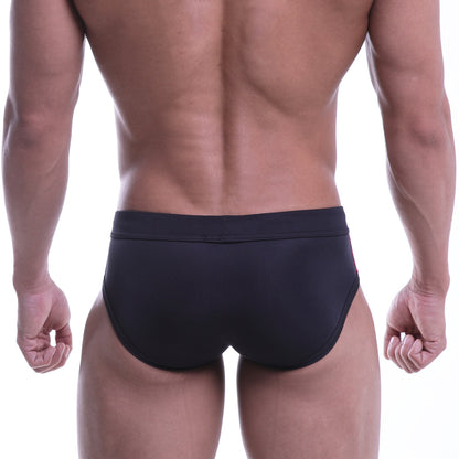 Black metrohalewear swim briefs 4976-20 with smooth form-fitting design perfect for swimming and water activities