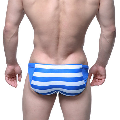 MetroMaleWear Hunter swim brief sailor 4977-40 blue and white striped swim trunks for men