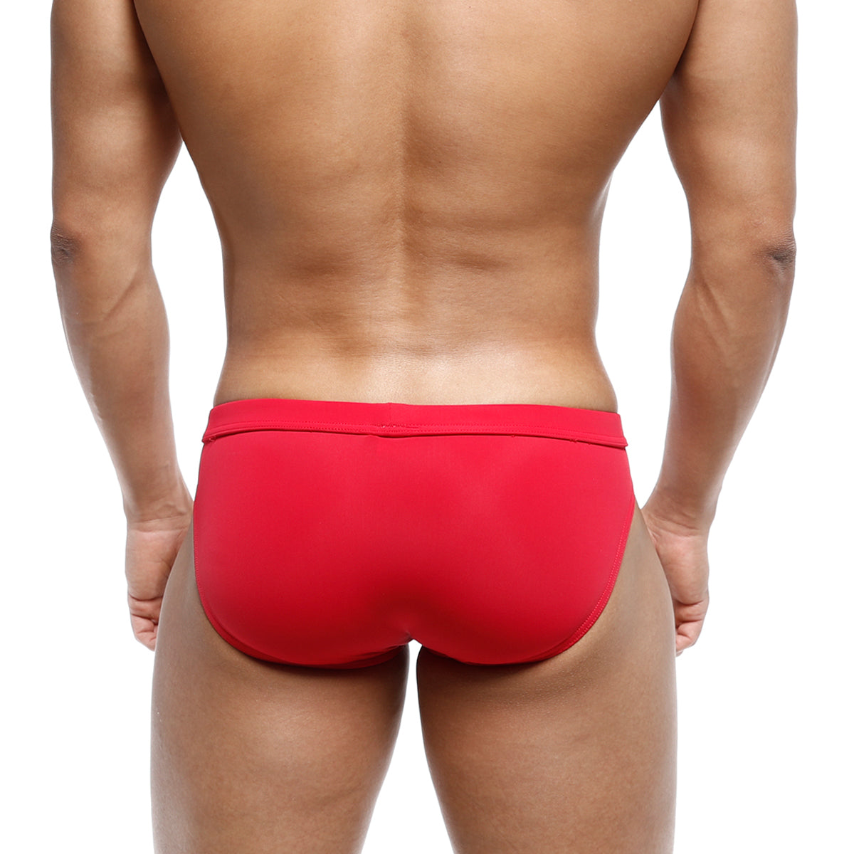 Red metro malewear resort swim brief 4983-12 with smooth form-fitting design ideal for swimming and beachwear