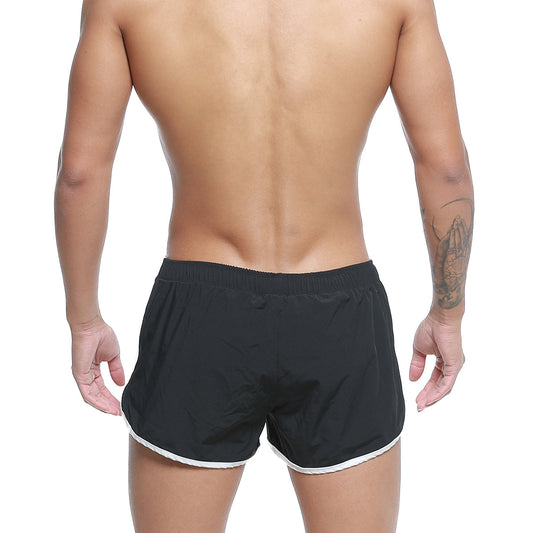 MetroMaleWear summer swim shorts black 4988-20 with white trim along the hem for athletic use