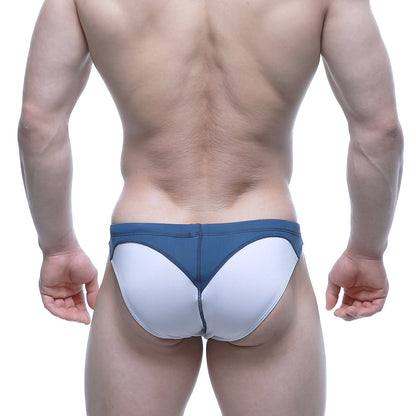 MetroMaleWear WAHOO swim bikini briefs in blue and white two-tone with a contoured design for swimwear use