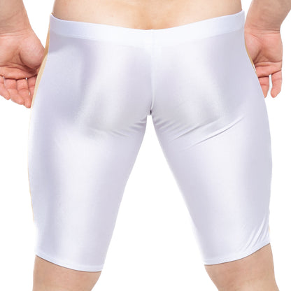 MetroMaleWear new jammer swim boxer campus 4994-01 white shiny form-fitting shorts with smooth stretchy material